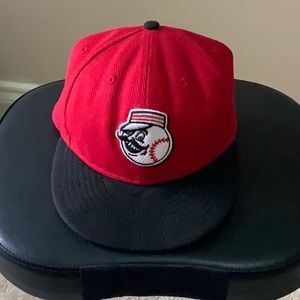 Fitted 7 3/4 CINCINNATI REDS HAT mr redlegs logo